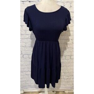 Olivia Rae New York Women's Navy Blue Ruffle Sleeve Dress Size Medium